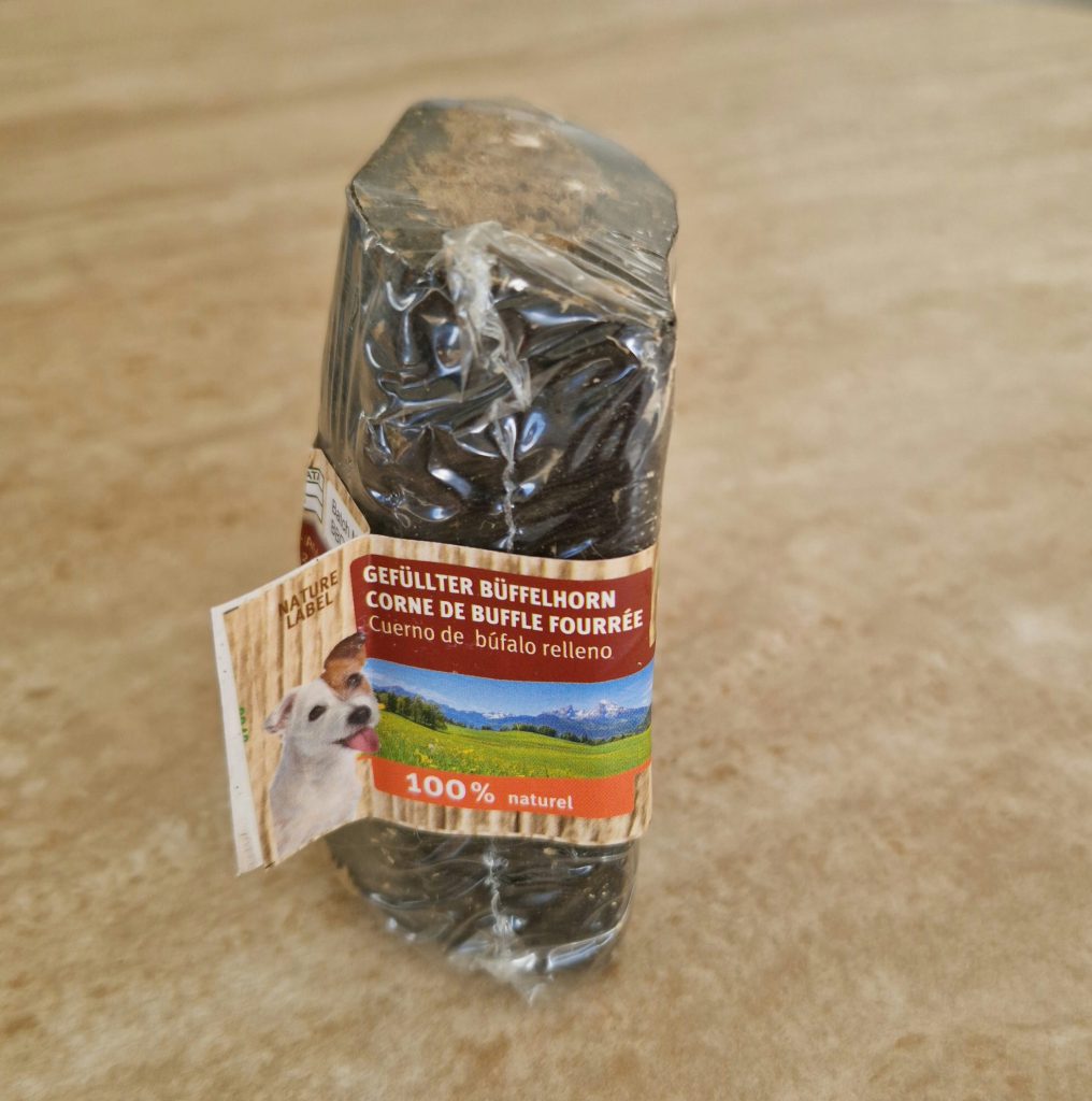 Corne de buffle fourrée 100 % naturelle pour chien
