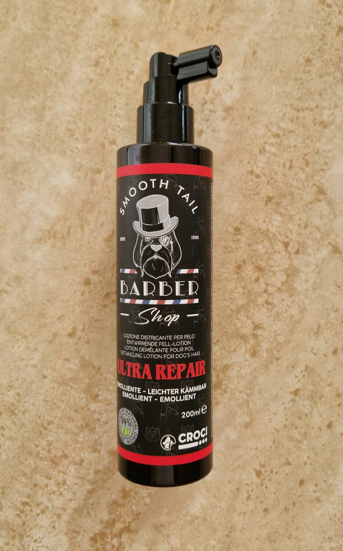 spray démêlant Smooth Tail Barber Shop Croci pour Spitz nain double pelage